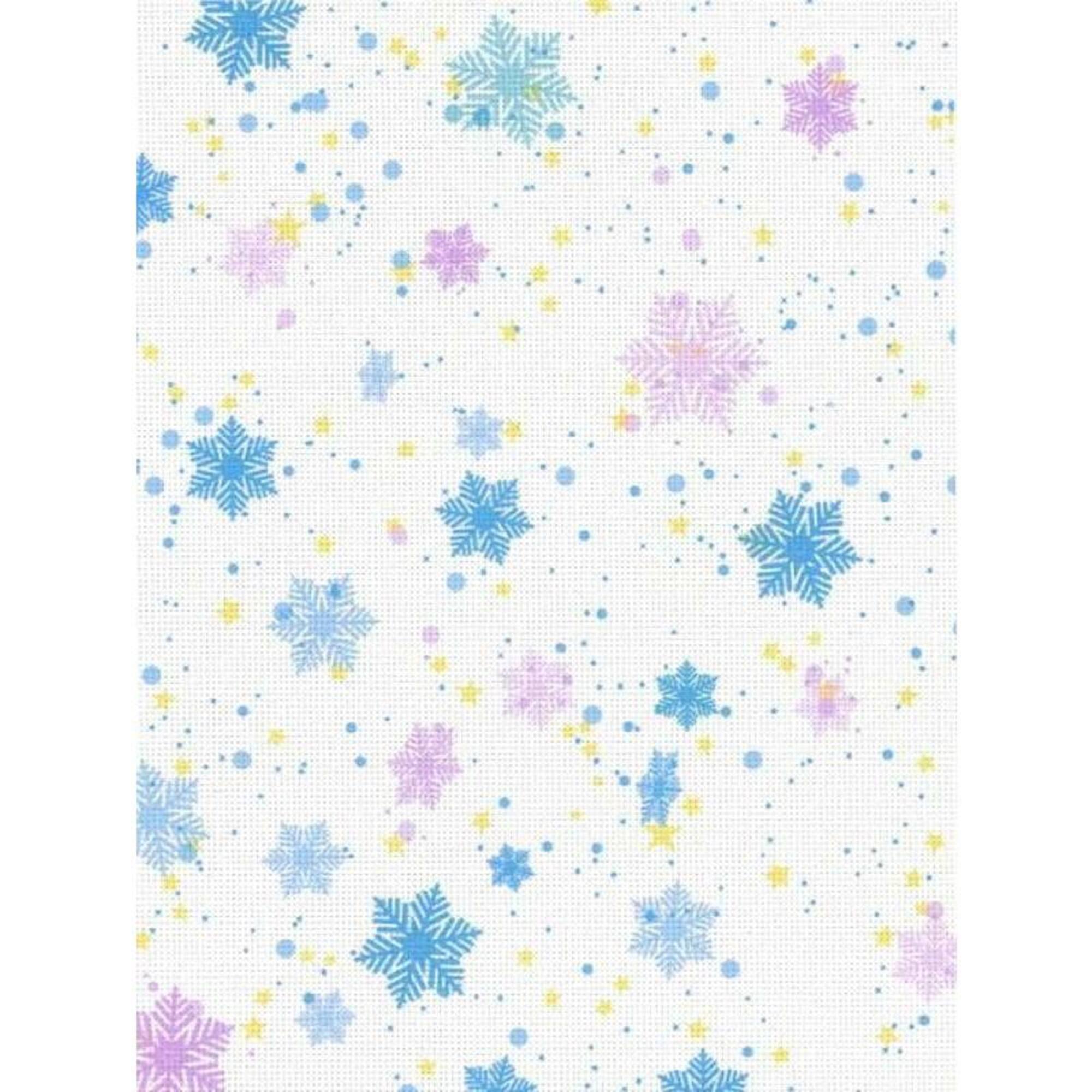 Designer Printed Snowflake 18 Count Aida Canvas